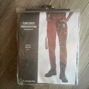 Punk Pants for Men for cosplay or costume - Red and Black